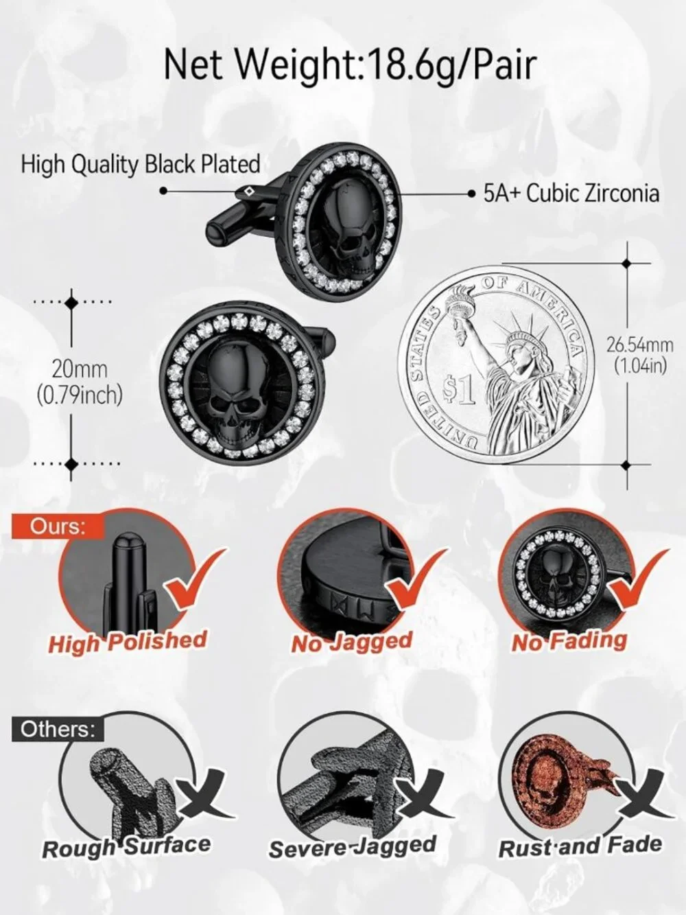 Viking-Inspired Stainless Steel Cufflinks & Shirt Studs Set - Perfect Gift!